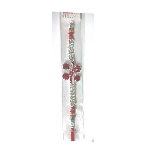 RED-WHITE DIAMOND RAKHI